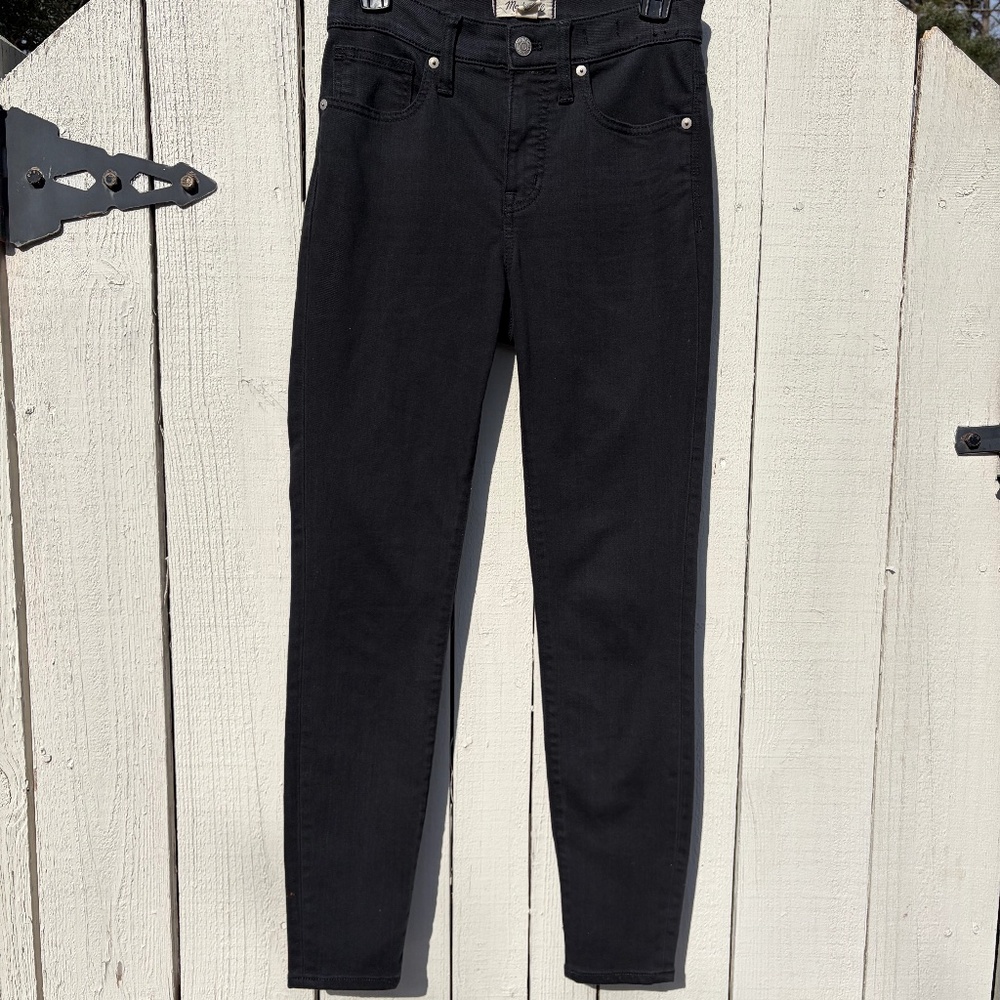 Madewell 9" Mid-Rise skinny jeans 26 black - Picture 7 of 12